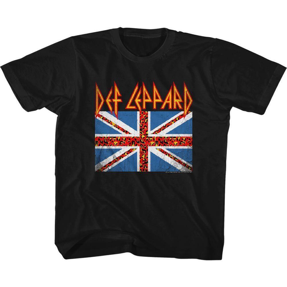 Def Leppard Leopard Flag Black Toddler T Shirt